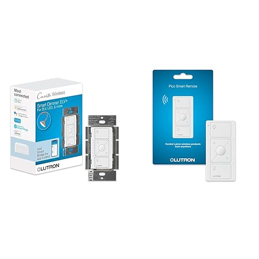 Lutron Caséta Wireless Smart Lighting Dimmer Switch for ELV+ Bulbs with Pico Remote, White Lutron