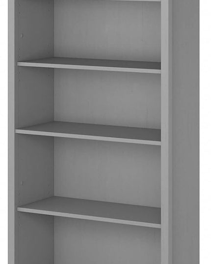 Bush Furniture Salinas Tall 5 Shelf Bookcase in Cape Cod Gray - LeafyLoom