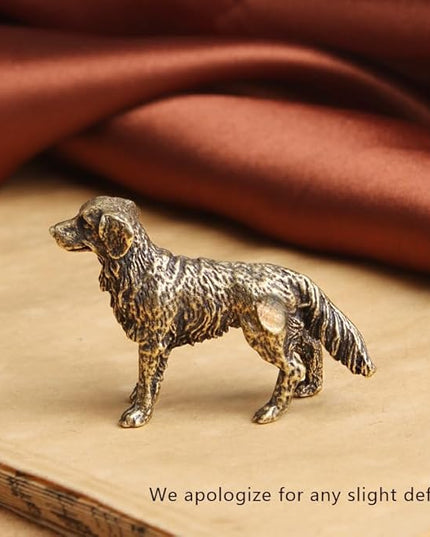 Solid Brass Sheepdog Statue - Vintage Decor Piece for Desk or Shelf for Dog Lovers(Sheepdog) - LeafyLoom