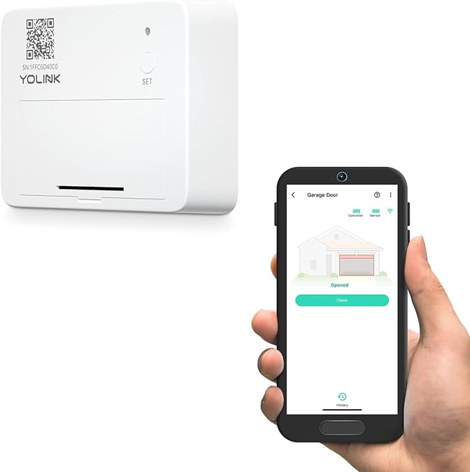 YoLink Smart Garage Door Sensor, Garage Door Position Sensor with Door Left-Open Reminders, Alexa, Google, IFTTT, Home Assistant (Hub Required) YoLink