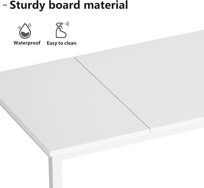 DlandHome 71 inches X-Large Computer Desk, Composite Wood Board, Decent and Steady Home Office Desk/Workstation/Table,White,23.6Wide - LeafyLoom