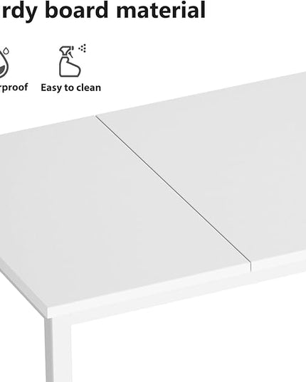 sogesfurniture 71 inches Office Desk Computer Desk Gaming Desk Computer Table Sturdy Writing Workstation for Home Office, White - LeafyLoom