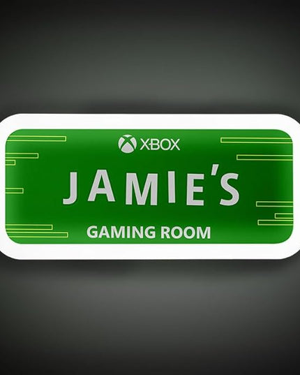 Paladone Xbox Officially Licensed Light Up Gaming Room Sign, Customizable with Stickers, LED Hanging Decor for Wall or Door, Gift for PlayStation Gamers, Green Accent Light with Custom Name - LeafyLoom