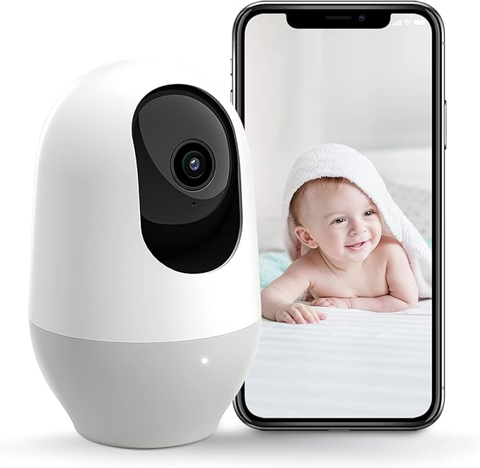 nooie Baby Monitor, WiFi Pet Camera Indoor, 360-degree IP Camera, 1080P Home Security Camera, Motion Tracking, Super IR Night Vision, Works with Alexa, Two-Way Audio, Motion & Sound Detection nooie