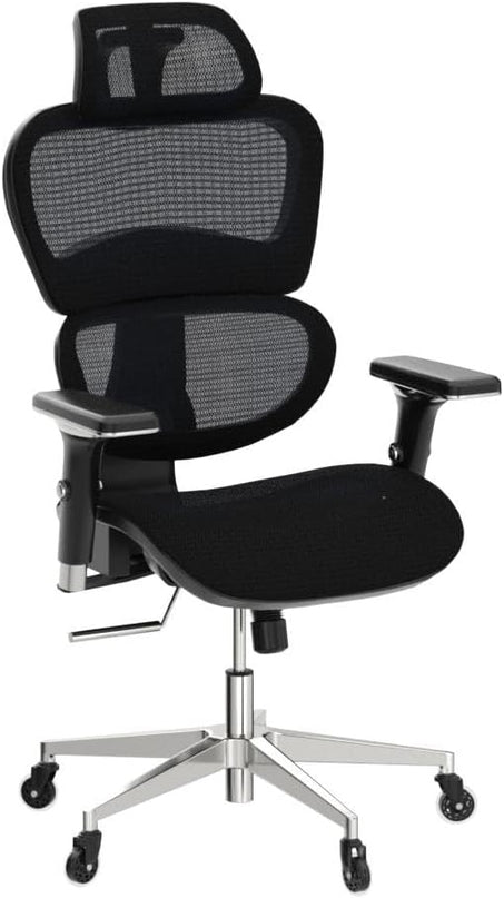 Oline ErgoPro Ergonomic Office Chair - Rolling Desk Chair with 4D Adjustable Armrest, 3D Lumbar Support and Blade Wheels - Mesh Computer Chair, Gaming Chairs, Executive Swivel Chair (Navy Blue) - LeafyLoom