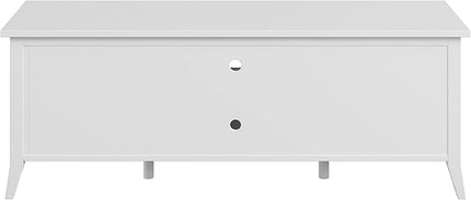 Lavish Home TV Stand-55-inch Storage Cabinet with 2 Cubbies and 2 Shelves-Entertainment Center for Living Room, Bedroom, or Entryway, 55", White - LeafyLoom