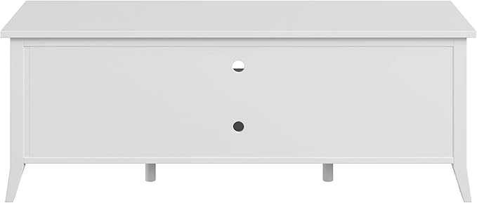 Lavish Home TV Stand-55-inch Storage Cabinet with 2 Cubbies and 2 Shelves-Entertainment Center for Living Room, Bedroom, or Entryway, 55", White - LeafyLoom