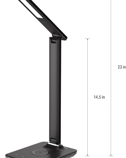 LED Desk Lamp with Wireless Charging - 5.5X 7.9X 23 - Adjustable & Customizable 3-Color Lamp - Perfect Charger Lamp for Office & Desk Lamps for College Dorm Rooms Charging Port - LeafyLoom