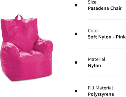 Posh Creations Bean Bag Structured Seat for Toddlers and Kids, Comfy Chair for Children, Pasadena, Pink - LeafyLoom