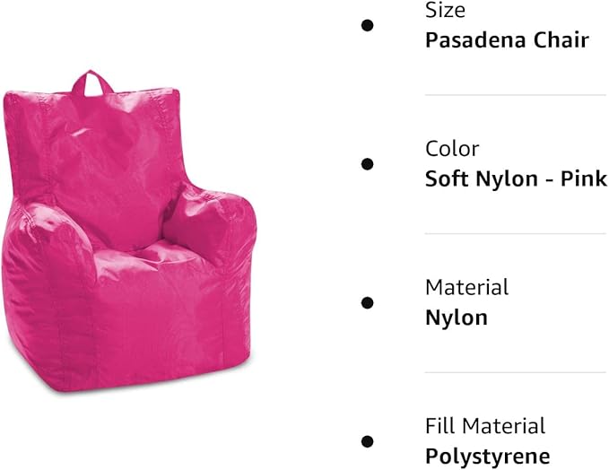 Posh Creations Bean Bag Structured Seat for Toddlers and Kids, Comfy Chair for Children, Pasadena, Pink - LeafyLoom
