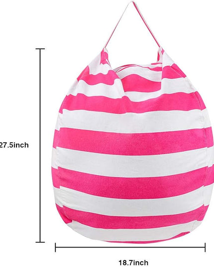 27Inch Stuffed Animal Storage Bean Bag Chairs for Kids, stuff and sit storage bean bag cover for organizing boys and girls Plush Toy Gift Christmas Gift for Kids—Pink - LeafyLoom