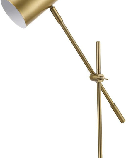 Globe Electric 52098 Pratt 20" Desk/Table Lamp, Matte Brass Finish, Adjustable Height, Balance Arm, in-Line Rocker On/Off Switch - LeafyLoom