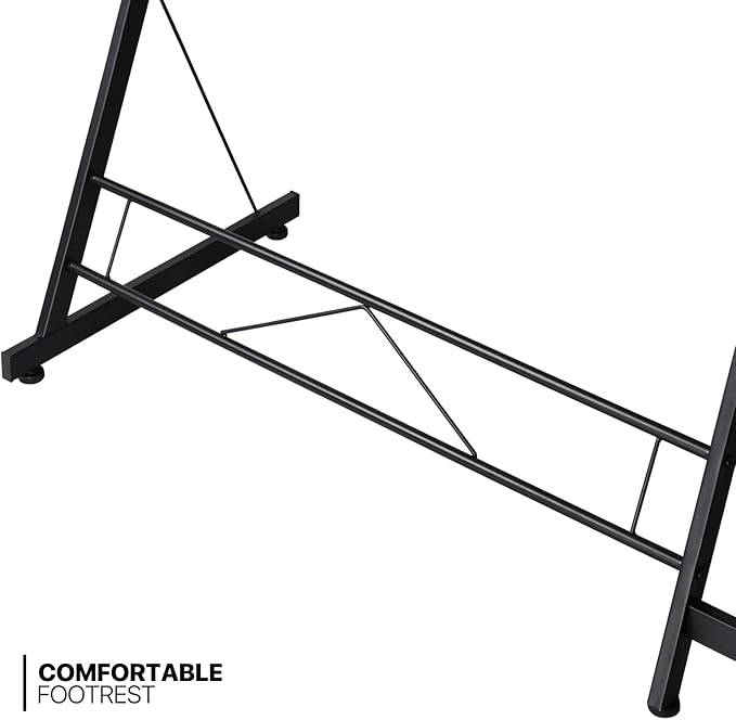MoNiBloom L Shaped Gaming Desk Computer Corner Table with Metal Frame, L Desk Workstation for Home Office, Space-Saving, Black - LeafyLoom