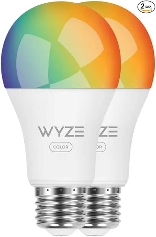 Wyze Bulb Color, 1100 Lumen WiFi RGB and Tunable White A19 Smart Bulb, Works with Alexa and Google Assistant, Two-Pack WYZE