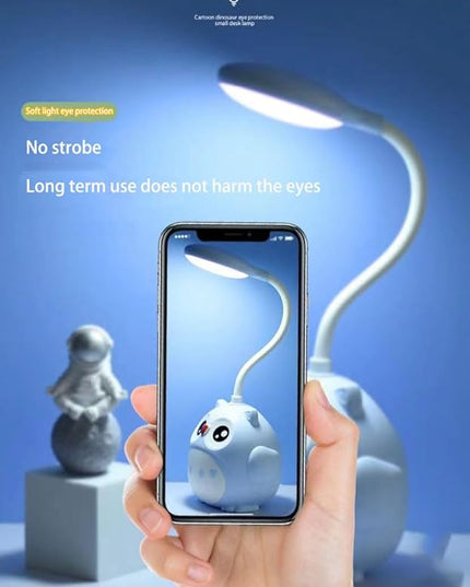 LED Desk Lamp for Kids, Mini Cute Owl Lamp Night Light, Foldable USB Rechargeable Reading Light Bedroom Children's Bedside Study (Blue) - LeafyLoom