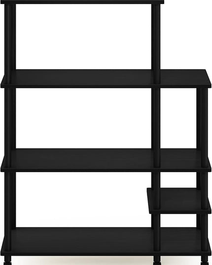 Furinno Turn-N-Tube Kitchen Shelf Cart, Americano/Black - LeafyLoom