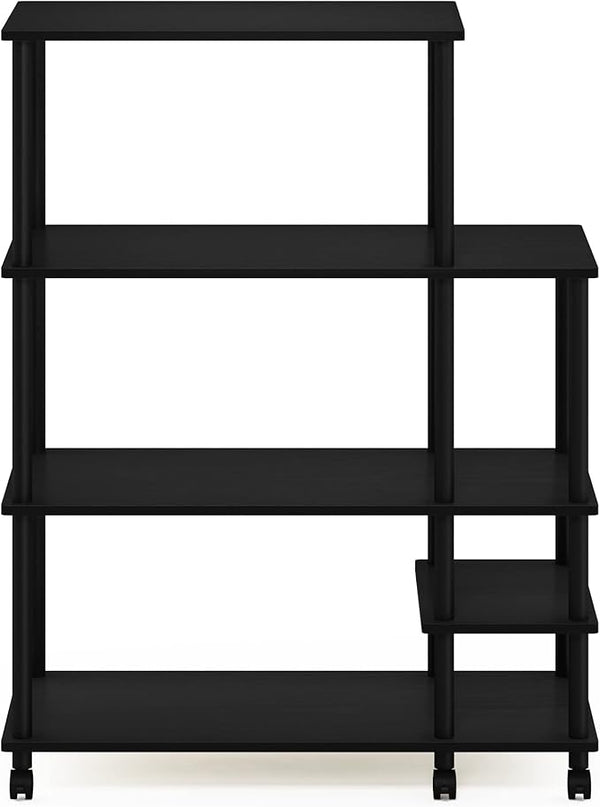 Furinno Turn-N-Tube Kitchen Shelf Cart, Americano/Black - LeafyLoom