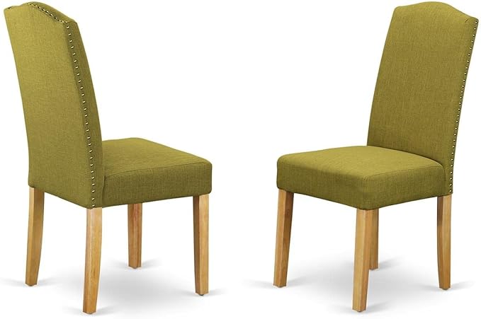 East West Furniture Norden 3 Piece Room Set Contains a Rectangle Dining Table with Dropleaf and 2 Linen Fabric Parson Kitchen Chairs, 30x48 Inch, NDEN3-OAK-08 - LeafyLoom