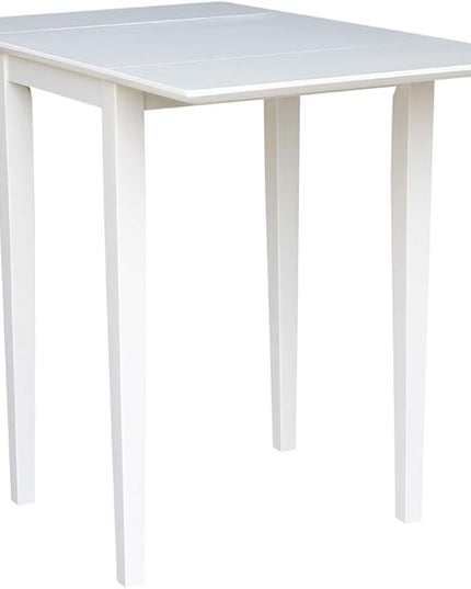 International Concepts Small Dropleaf Dining Table, White - LeafyLoom