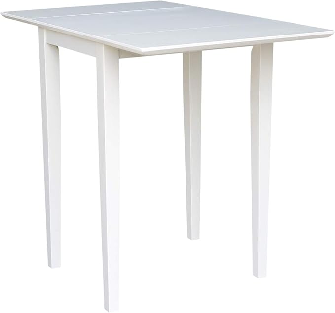 International Concepts Small Dropleaf Dining Table, White - LeafyLoom