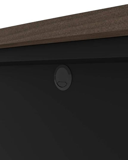 Bestar Connexion Desk Shell, 72W, Antigua & Black - LeafyLoom