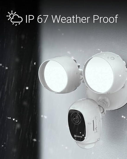 EZVIZ Floodlight Security Camera WiFi 1080P, Motion-Activated Enhanced with PIR&H265, Floodlight&Siren Alarm, Starlight Color Night Vision, Two-Way Audio, Weather Proof (LC1C) EZVIZ