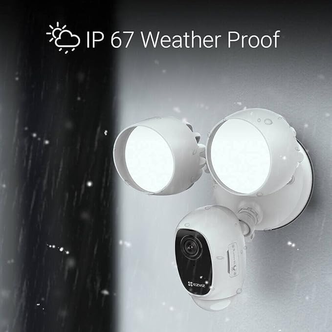 EZVIZ Floodlight Security Camera WiFi 1080P, Motion-Activated Enhanced with PIR&H265, Floodlight&Siren Alarm, Starlight Color Night Vision, Two-Way Audio, Weather Proof (LC1C) EZVIZ