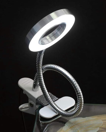 Portable Tattoo LED Lamp, LED Desk Lamp with Clamp, Warm/Cold Light LED USB with Clip for Eyebrow Tattoo Manicure Eyelash Extension and Reading - LeafyLoom
