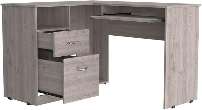 NicBex Kimberly-DW-00197-LWJ Home Office Desks, 47.2"x41.3"x30.4", Gray-1 - LeafyLoom