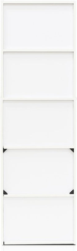 Furinno 5-Tier Reversible Color Open Shelf Bookcase , White/Pink 11055WH/PI - LeafyLoom