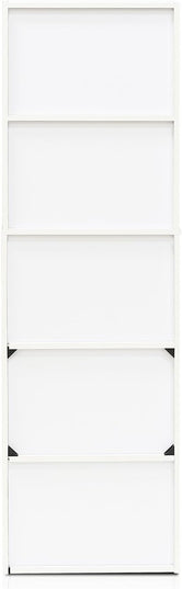 Furinno Luder Bookcase / Book / Storage , 5-Tier, White / Light Blue - LeafyLoom