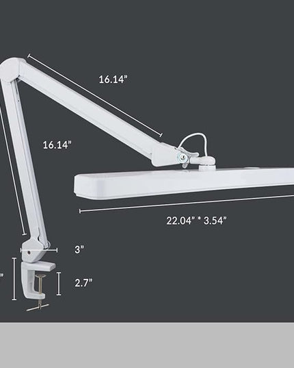 Neatfi XL 2,500 Lumens LED Task Lamp, 30W Super Bright Desk Lamp with Clamp, 162 Pcs SMD LED, Eye-Caring LED Lamp (Non-CCT, White) - LeafyLoom