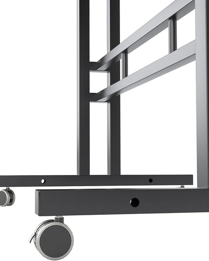 soges 23.6inches Height Adjustable Desk Laptop Desk on The Wheels, Rolling Stand Up Desk Computer Desk Adjustable Standing Desk Sit and Stand Desk Portable Laptop Table, Black - LeafyLoom
