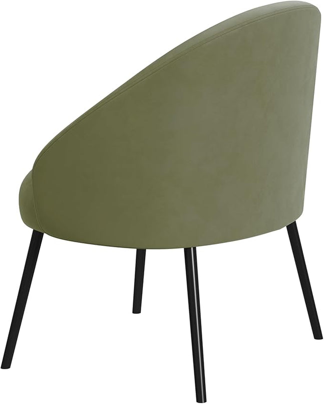 HomePop Upholstered Modern Living Room & Bedroom | Decorative Home Furniture Accent Chair, Light Sage Green Velvet - LeafyLoom