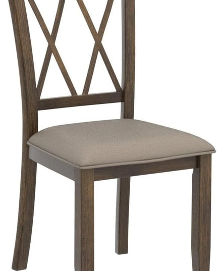 Roundhill Furniture Windvale Fabric Upholstered Dining Chair, Set of 2, Brown - LeafyLoom