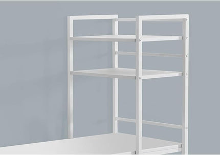 Monarch Specialties Study Workstation with 4 Bookshelves-Home & Office Computer Desk with 4 Tier, 48", White - LeafyLoom