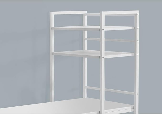 Monarch Specialties Study Workstation with 4 Bookshelves-Home & Office Computer Desk with 4 Tier, 48", White - LeafyLoom