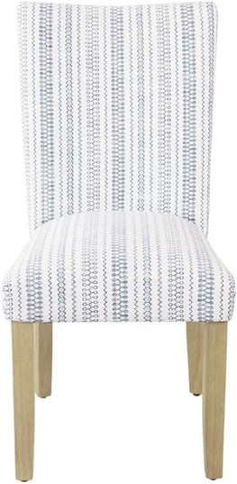HomePop Classic Parsons Dining Chairs, Pack of 2, Blue Farmhouse Stripe - LeafyLoom