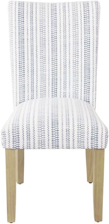 HomePop Classic Parsons Dining Chairs, Pack of 2, Blue Farmhouse Stripe - LeafyLoom
