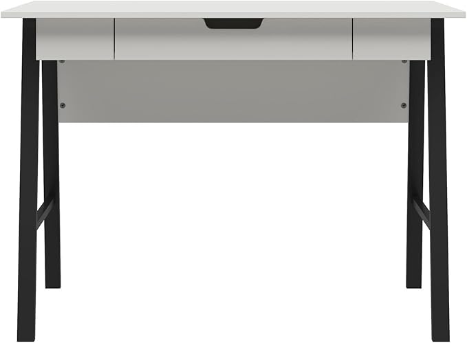 Ameriwood Home Oxford Computer Desk with Drawer, White/Black - LeafyLoom