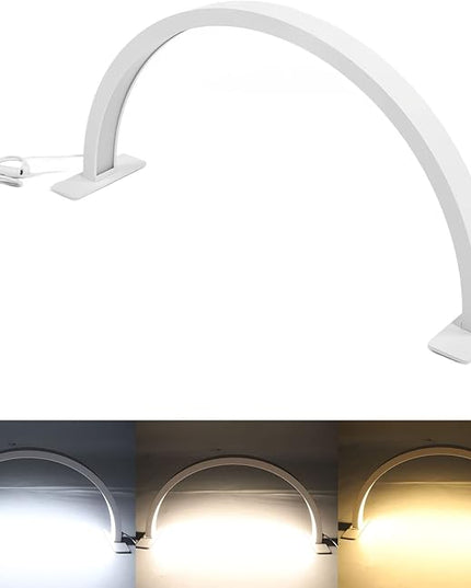 Chrees 25W Desktop LED Light 3000K‑6500K Half Moon Shaped Adjust Brightness Eyelash Beauty Lamp White 100‑240V (Chreesdpstw1mcn9) - LeafyLoom