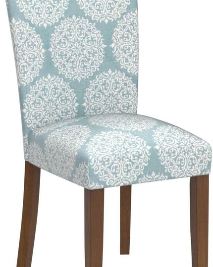 HomePop Parsons Classic Upholstered Accent Dining Chair,Set of 2, Blue and Cream Medallion - LeafyLoom