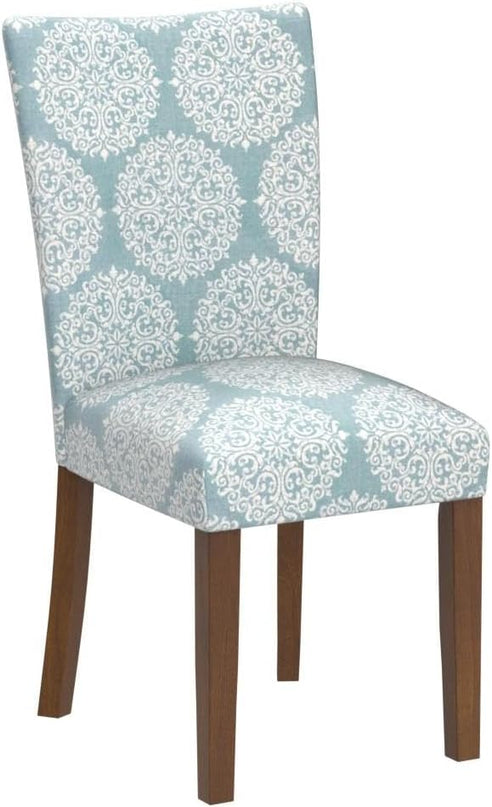 HomePop Parsons Classic Upholstered Accent Dining Chair,Set of 2, Blue and Cream Medallion - LeafyLoom