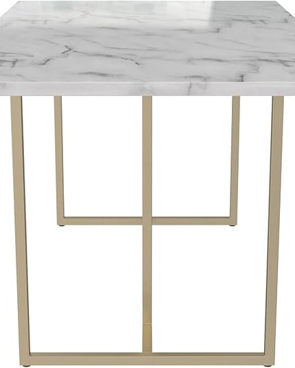 CosmoLiving by Cosmopolitan Astor Dining Table, 64 in x 36 in x 30 in, White - LeafyLoom