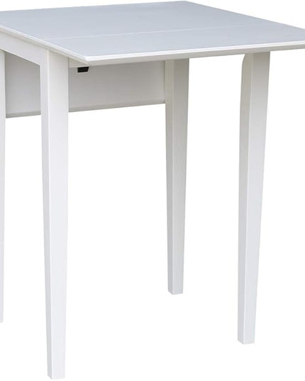 International Concepts Small Dropleaf Dining Table, White - LeafyLoom
