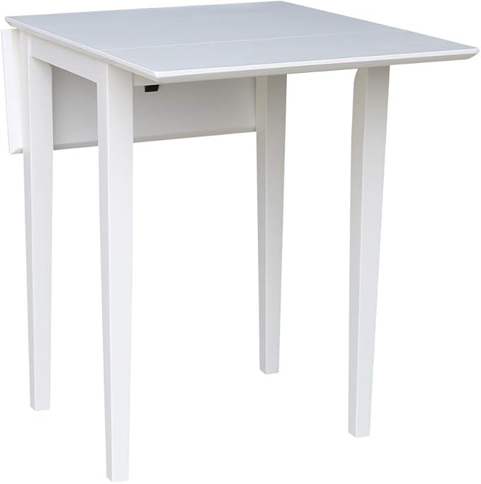 International Concepts Small Dropleaf Dining Table, White - LeafyLoom