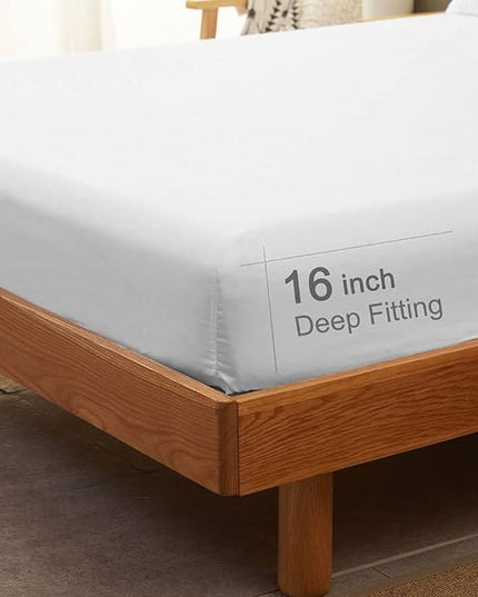 SONORO KATE Bed Sheet Set Super Soft Microfiber 1800 Thread Count Luxury Egyptian Sheets 18-Inch Deep Pocket Wrinkle-3 Piece(Twin XL White) - LeafyLoom