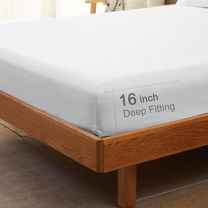 SONORO KATE Bed Sheet Set Super Soft Microfiber 1800 Thread Count Luxury Egyptian Sheets 18-Inch Deep Pocket Wrinkle-3 Piece(Twin XL White) - LeafyLoom
