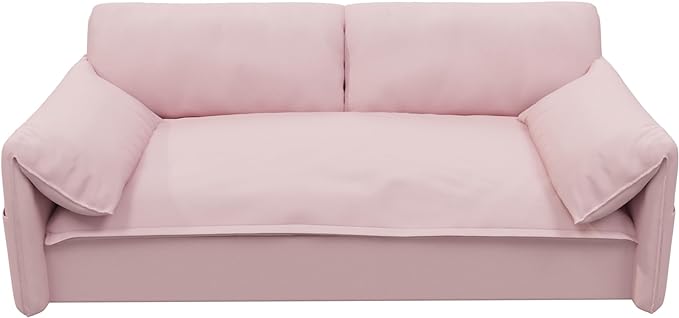 Oversized 3 in 1 Loveseat Sleeper Sofa Bed,Queen Size Love Seats W/Pull Out Couch and Padded Armrests Convertible Spacious Sofabed with Side Storage Pocket for Home Office Apartment Living Room - LeafyLoom