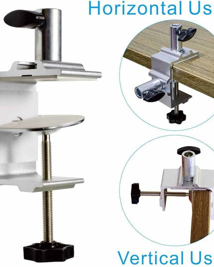 Replacement Heavy Duty C Clamp for 1/2” Base Magnifying Lamp,Desk Lamp,Swing Arm Lamp,Phone I pad Mount,Tablet Mic Holder,Table Mount Clamp for Microphone Stand Mic Boom Arm (G1 SIVLER) - LeafyLoom